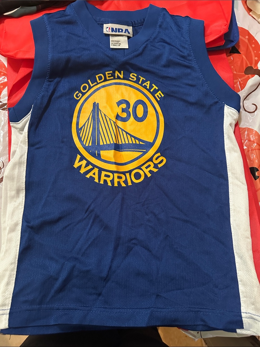 NBA Golden State Warriors Blue and Yellow Kids Jersey - #30 Graphic